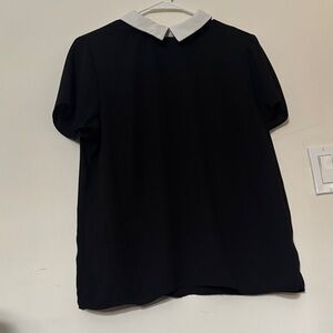 Cynthia Steffe Black Shirt with White Collar Accent
